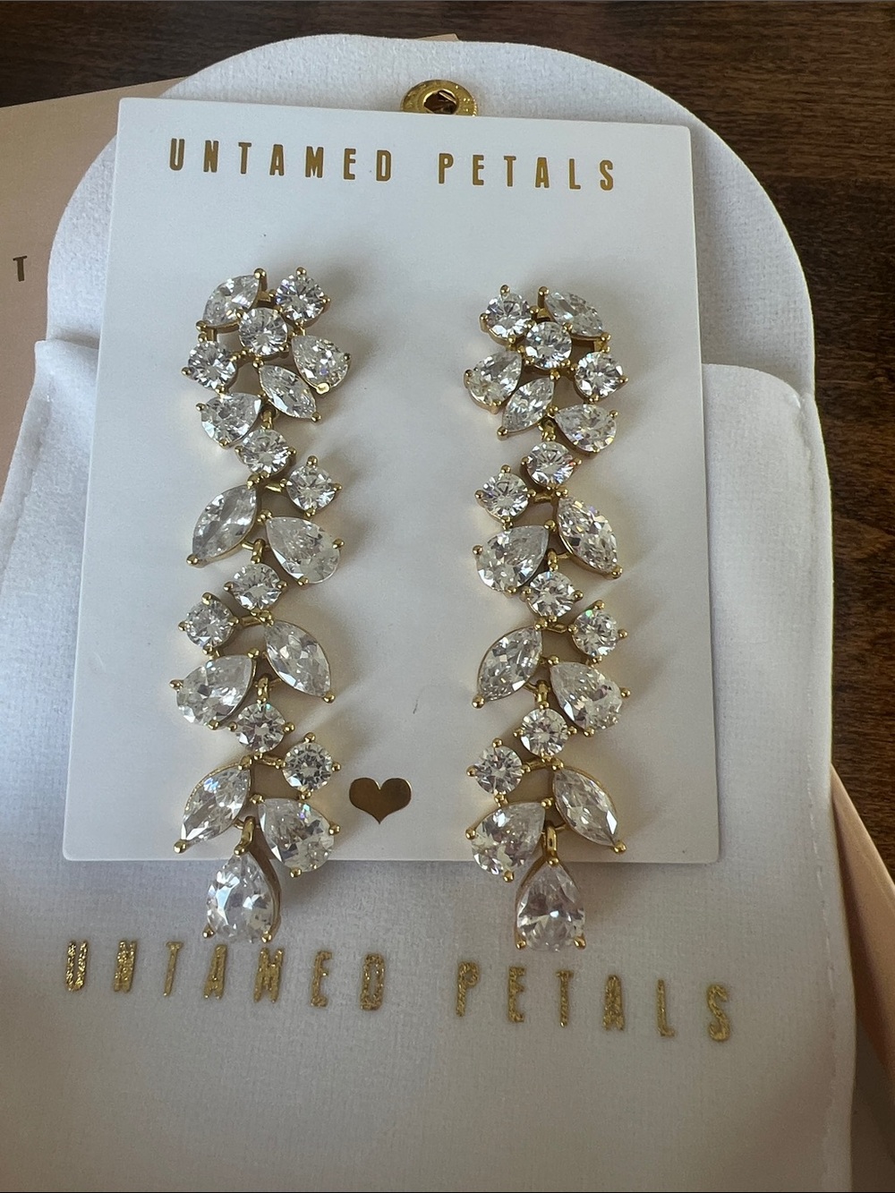 14K Gold Plated CZ chandelier earring